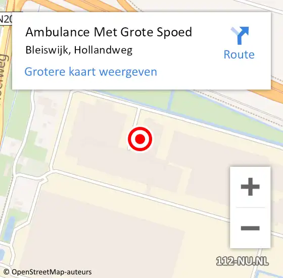 Locatie op kaart van de 112 melding: Ambulance Met Grote Spoed Naar Bleiswijk, Hollandweg op 2 april 2024 15:01