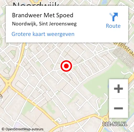 Locatie op kaart van de 112 melding: Brandweer Met Spoed Naar Noordwijk, Sint Jeroensweg op 2 april 2024 15:16
