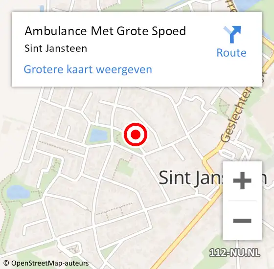Locatie op kaart van de 112 melding: Ambulance Met Grote Spoed Naar Sint Jansteen op 2 april 2024 15:24