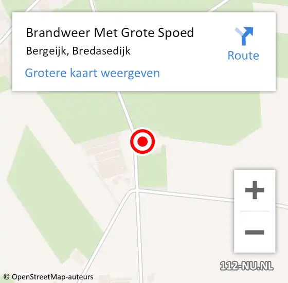 Locatie op kaart van de 112 melding: Brandweer Met Grote Spoed Naar Bergeijk, Bredasedijk op 2 april 2024 15:50