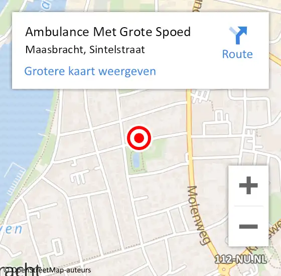 Locatie op kaart van de 112 melding: Ambulance Met Grote Spoed Naar Maasbracht, Sintelstraat op 2 april 2024 18:51