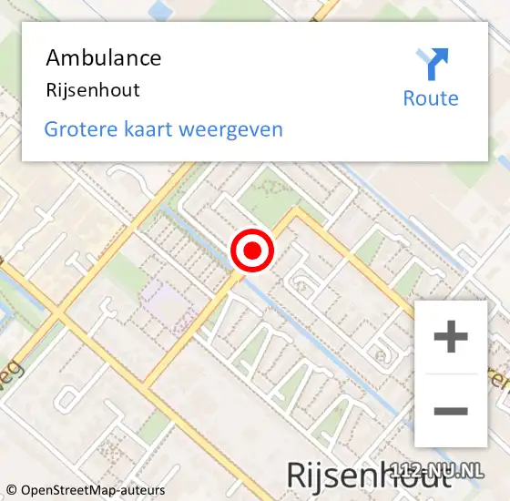 Locatie op kaart van de 112 melding: Ambulance Rijsenhout op 2 april 2024 19:10