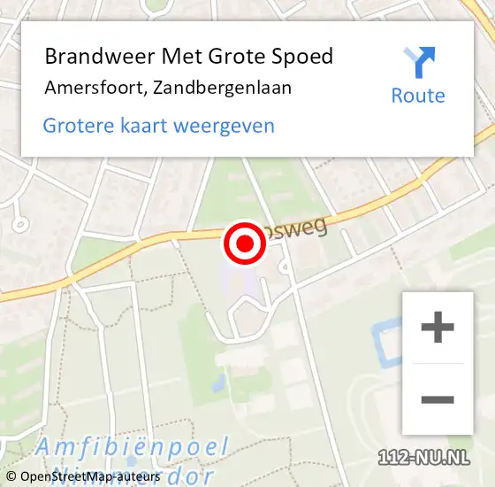 Locatie op kaart van de 112 melding: Brandweer Met Grote Spoed Naar Amersfoort, Zandbergenlaan op 2 april 2024 19:34