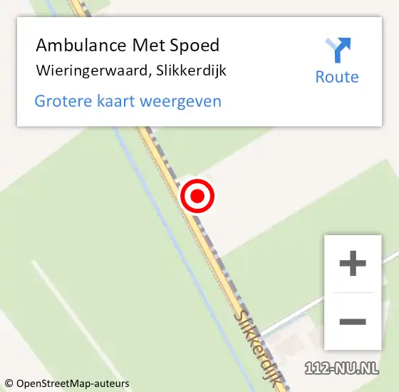 Locatie op kaart van de 112 melding: Ambulance Met Spoed Naar Wieringerwaard, Slikkerdijk op 2 april 2024 22:42