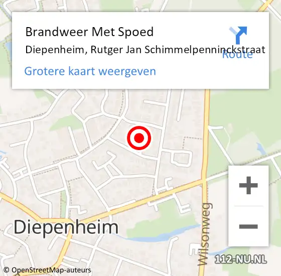 Locatie op kaart van de 112 melding: Brandweer Met Spoed Naar Diepenheim, Rutger Jan Schimmelpenninckstraat op 3 april 2024 00:02