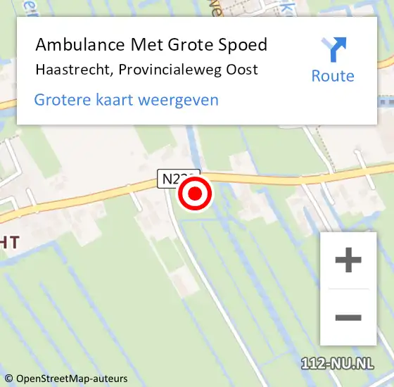 Locatie op kaart van de 112 melding: Ambulance Met Grote Spoed Naar Haastrecht, Provincialeweg Oost op 3 april 2024 01:13