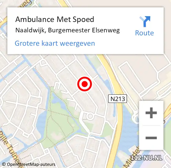 Locatie op kaart van de 112 melding: Ambulance Met Spoed Naar Naaldwijk, Burgemeester Elsenweg op 3 april 2024 01:34