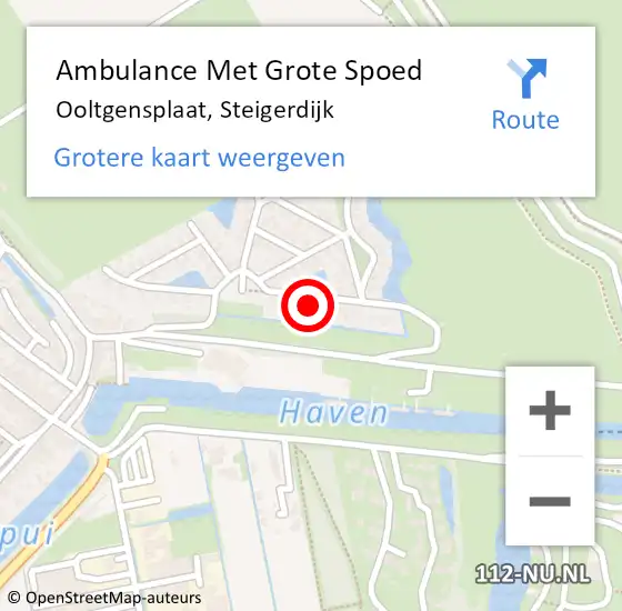 Locatie op kaart van de 112 melding: Ambulance Met Grote Spoed Naar Ooltgensplaat, Steigerdijk op 3 april 2024 03:08