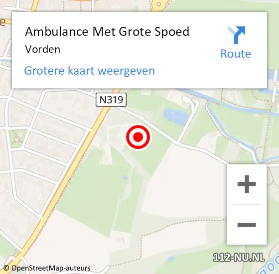 Locatie op kaart van de 112 melding: Ambulance Met Grote Spoed Naar Vorden op 3 april 2024 03:18