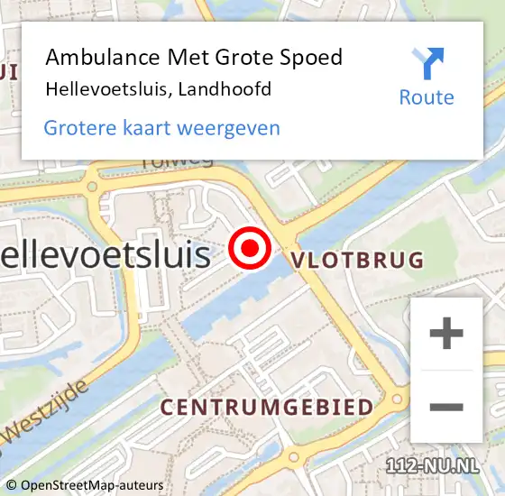 Locatie op kaart van de 112 melding: Ambulance Met Grote Spoed Naar Hellevoetsluis, Landhoofd op 3 april 2024 04:01