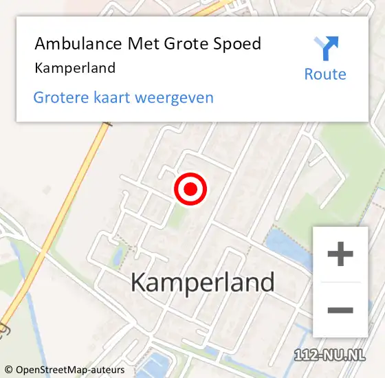 Locatie op kaart van de 112 melding: Ambulance Met Grote Spoed Naar Kamperland op 3 april 2024 04:55