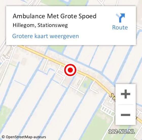 Locatie op kaart van de 112 melding: Ambulance Met Grote Spoed Naar Hillegom, Stationsweg op 3 april 2024 05:26