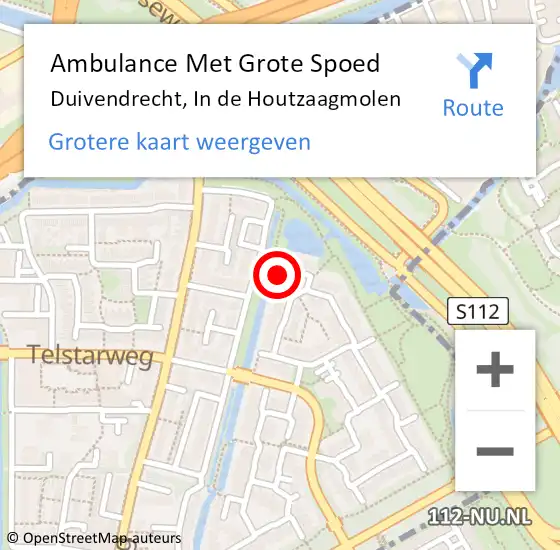 Locatie op kaart van de 112 melding: Ambulance Met Grote Spoed Naar Duivendrecht, In de Houtzaagmolen op 3 april 2024 05:40