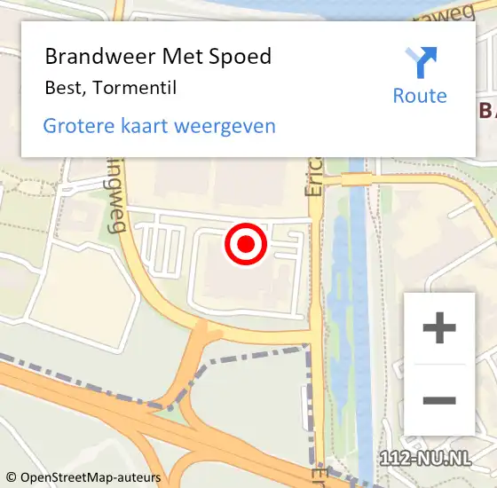 Locatie op kaart van de 112 melding: Brandweer Met Spoed Naar Best, Tormentil op 3 april 2024 06:52