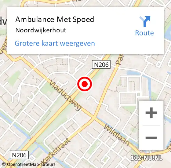 Locatie op kaart van de 112 melding: Ambulance Met Spoed Naar Noordwijkerhout op 3 april 2024 09:51