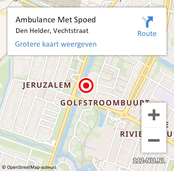 Locatie op kaart van de 112 melding: Ambulance Met Spoed Naar Den Helder, Vechtstraat op 3 april 2024 10:12