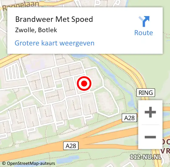 Locatie op kaart van de 112 melding: Brandweer Met Spoed Naar Zwolle, Botlek op 3 april 2024 10:28