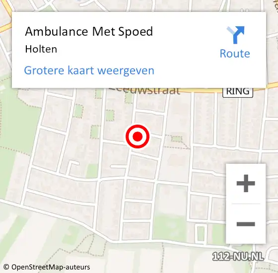 Locatie op kaart van de 112 melding: Ambulance Met Spoed Naar Holten op 3 april 2024 10:29