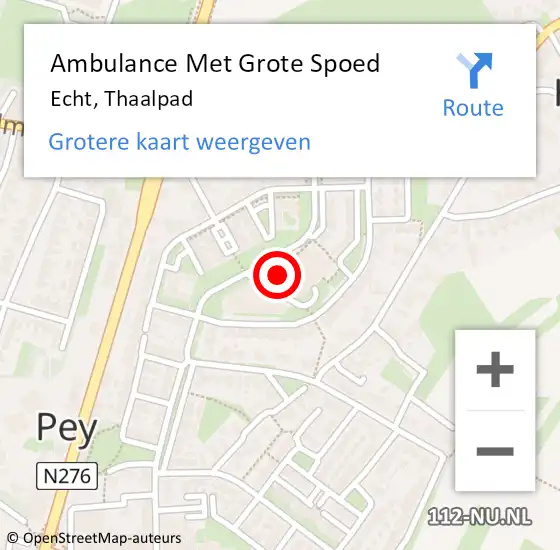 Locatie op kaart van de 112 melding: Ambulance Met Grote Spoed Naar Echt, Thaalpad op 3 april 2024 11:01