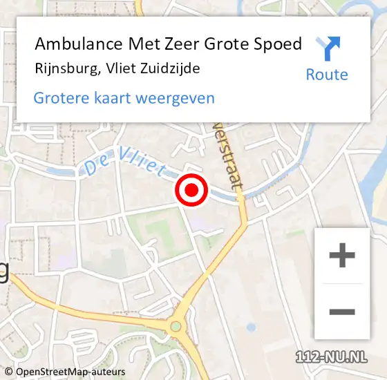 Locatie op kaart van de 112 melding: Ambulance Met Zeer Grote Spoed Naar Rijnsburg, Vliet Zuidzijde op 3 april 2024 11:08