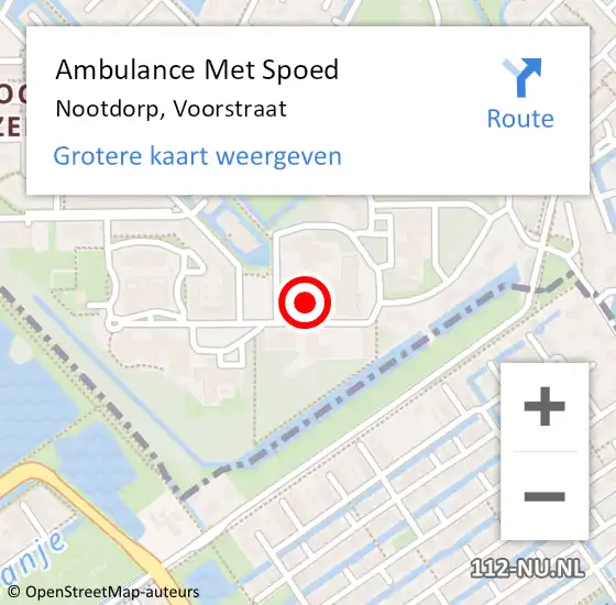 Locatie op kaart van de 112 melding: Ambulance Met Spoed Naar Nootdorp, Voorstraat op 3 april 2024 13:07