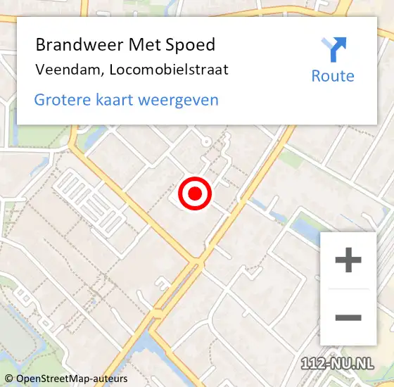 Locatie op kaart van de 112 melding: Brandweer Met Spoed Naar Veendam, Locomobielstraat op 3 april 2024 13:30