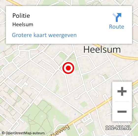 Locatie op kaart van de 112 melding: Politie Heelsum op 3 april 2024 16:02