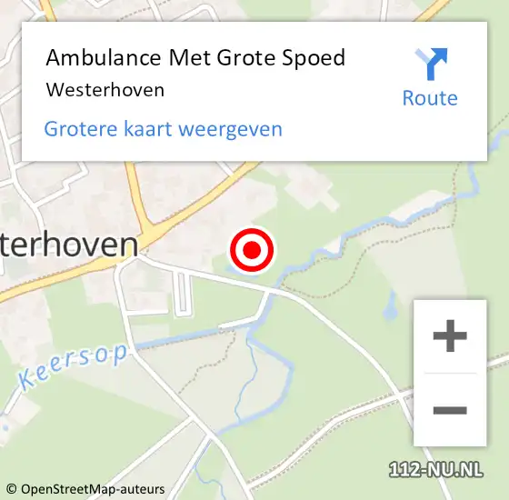 Locatie op kaart van de 112 melding: Ambulance Met Grote Spoed Naar Westerhoven op 3 april 2024 16:18