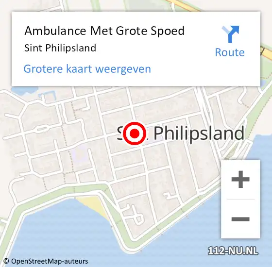 Locatie op kaart van de 112 melding: Ambulance Met Grote Spoed Naar Sint Philipsland op 3 april 2024 16:29