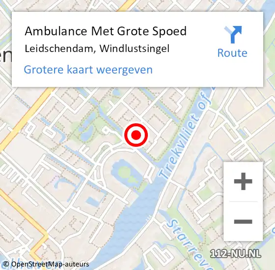 Locatie op kaart van de 112 melding: Ambulance Met Grote Spoed Naar Leidschendam, Windlustsingel op 3 april 2024 16:36