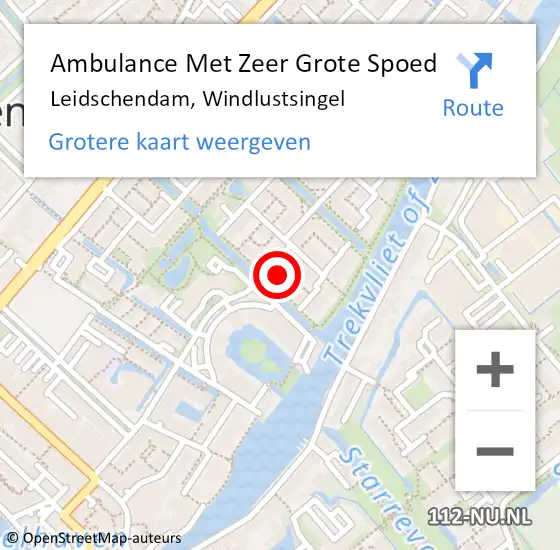 Locatie op kaart van de 112 melding: Ambulance Met Zeer Grote Spoed Naar Leidschendam, Windlustsingel op 3 april 2024 16:43