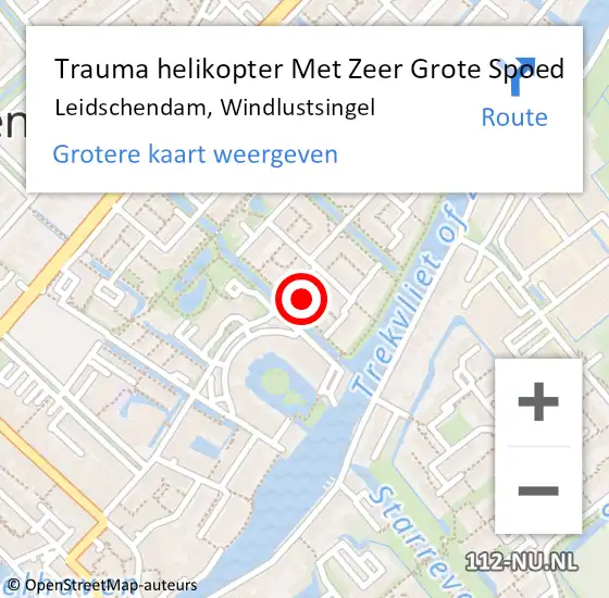 Locatie op kaart van de 112 melding: Trauma helikopter Met Zeer Grote Spoed Naar Leidschendam, Windlustsingel op 3 april 2024 16:44