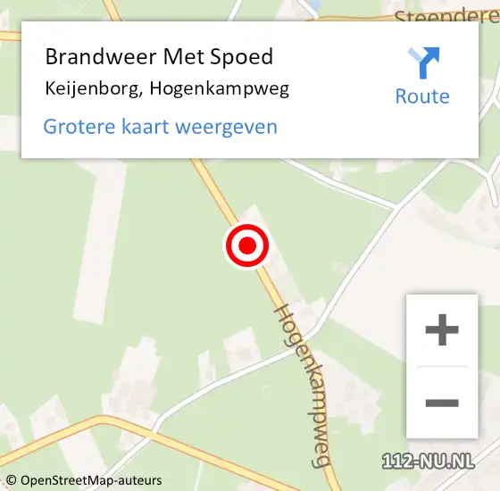 Locatie op kaart van de 112 melding: Brandweer Met Spoed Naar Keijenborg, Hogenkampweg op 3 april 2024 16:59
