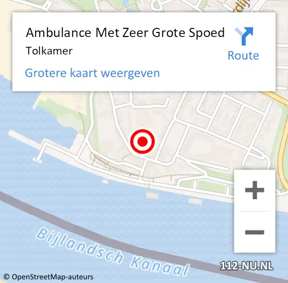 Locatie op kaart van de 112 melding: Ambulance Met Zeer Grote Spoed Naar Tolkamer op 3 april 2024 17:17