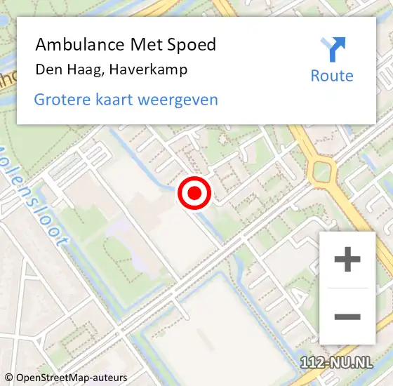 Locatie op kaart van de 112 melding: Ambulance Met Spoed Naar Den Haag, Haverkamp op 3 april 2024 17:56