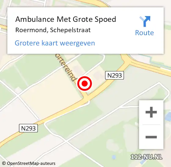 Locatie op kaart van de 112 melding: Ambulance Met Grote Spoed Naar Roermond, Schepelstraat op 3 april 2024 17:58