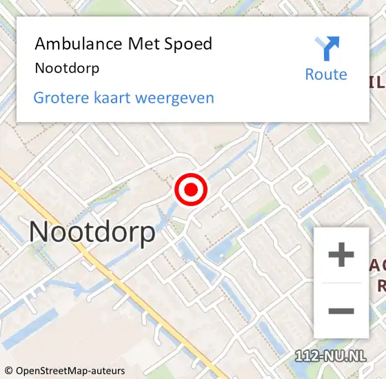 Locatie op kaart van de 112 melding: Ambulance Met Spoed Naar Nootdorp op 3 april 2024 18:01