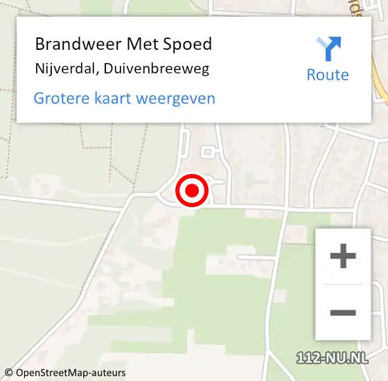 Locatie op kaart van de 112 melding: Brandweer Met Spoed Naar Nijverdal, Duivenbreeweg op 3 april 2024 18:15