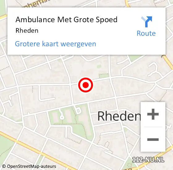 Locatie op kaart van de 112 melding: Ambulance Met Grote Spoed Naar Rheden op 3 april 2024 18:42