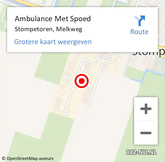 Locatie op kaart van de 112 melding: Ambulance Met Spoed Naar Stompetoren, Melkweg op 3 april 2024 18:49