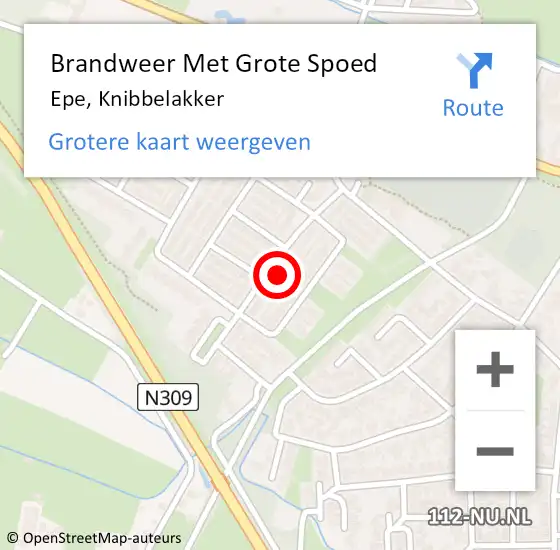 Locatie op kaart van de 112 melding: Brandweer Met Grote Spoed Naar Epe, Knibbelakker op 3 april 2024 19:39