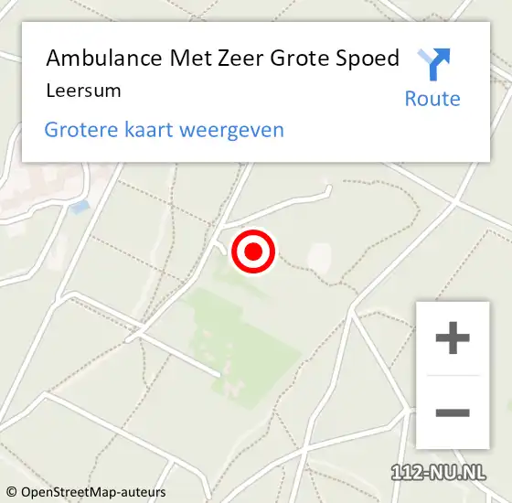 Locatie op kaart van de 112 melding: Ambulance Met Zeer Grote Spoed Naar Leersum op 3 april 2024 19:57