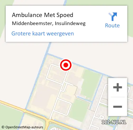 Locatie op kaart van de 112 melding: Ambulance Met Spoed Naar Middenbeemster, Insulindeweg op 3 april 2024 20:00