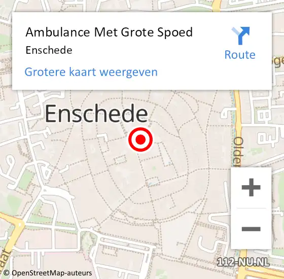 Locatie op kaart van de 112 melding: Ambulance Met Grote Spoed Naar Enschede op 3 april 2024 21:55