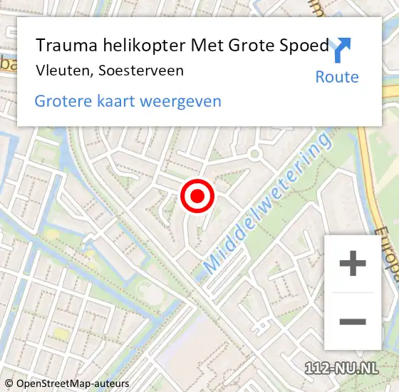 Locatie op kaart van de 112 melding: Trauma helikopter Met Grote Spoed Naar Vleuten, Soesterveen op 4 april 2024 00:08
