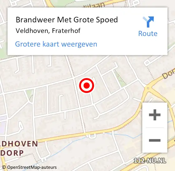 Locatie op kaart van de 112 melding: Brandweer Met Grote Spoed Naar Veldhoven, Fraterhof op 4 april 2024 00:22