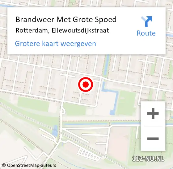 Locatie op kaart van de 112 melding: Brandweer Met Grote Spoed Naar Rotterdam, Ellewoutsdijkstraat op 4 april 2024 02:47