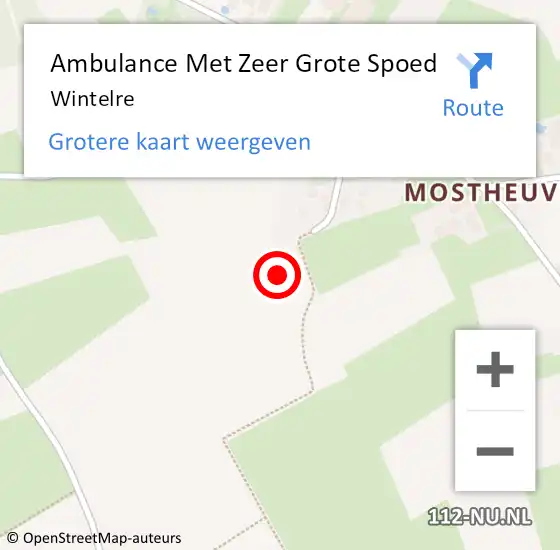 Locatie op kaart van de 112 melding: Ambulance Met Zeer Grote Spoed Naar Wintelre op 4 april 2024 05:36