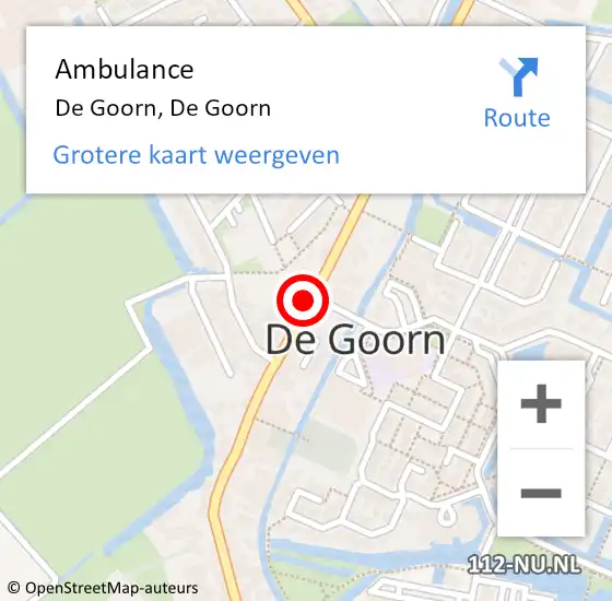 Locatie op kaart van de 112 melding: Ambulance De Goorn, De Goorn op 4 april 2024 06:39