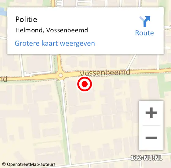 Locatie op kaart van de 112 melding: Politie Helmond, Vossenbeemd op 4 april 2024 07:00